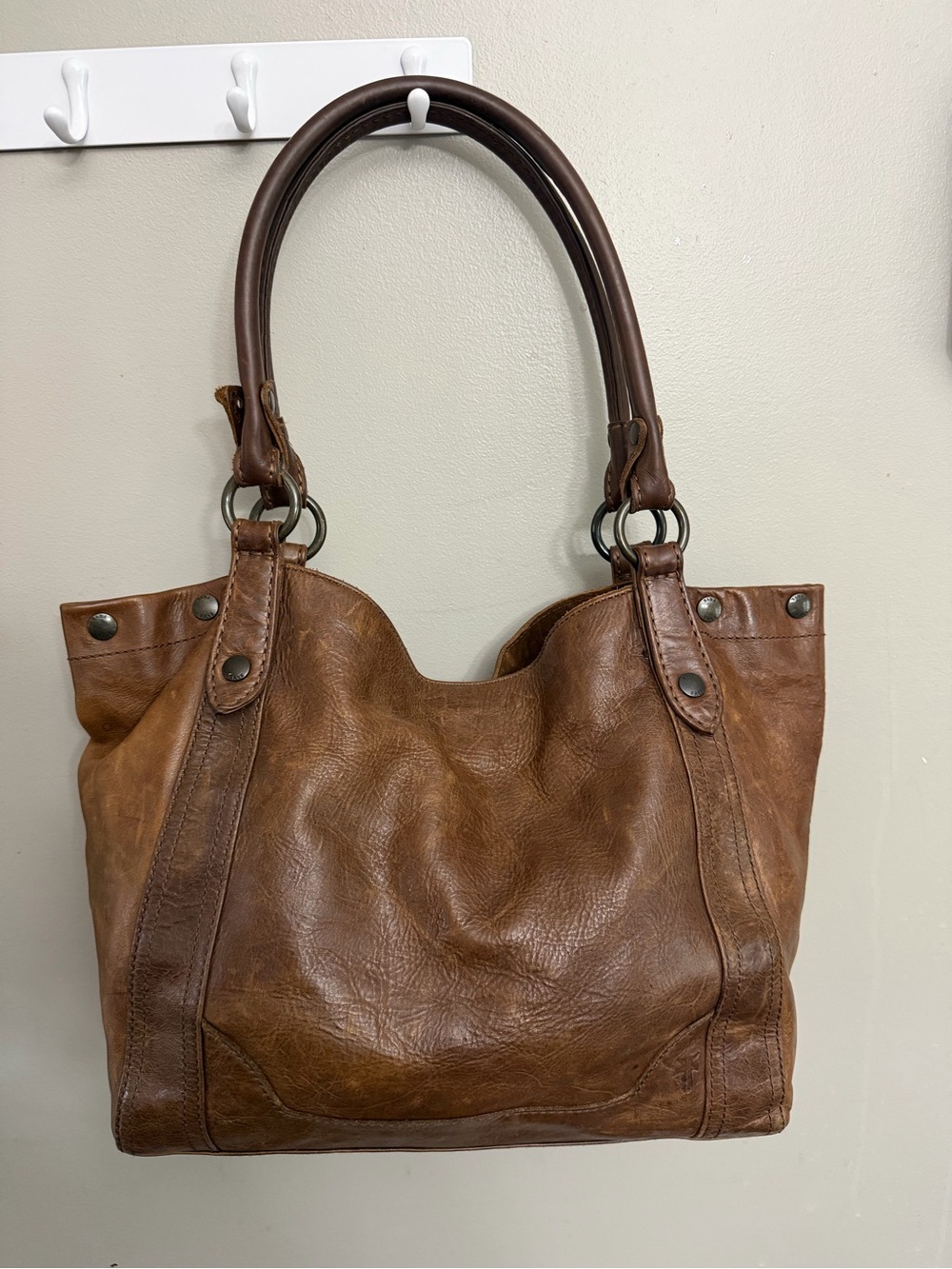 Frye Classic Brown Leather Tote Handbag
